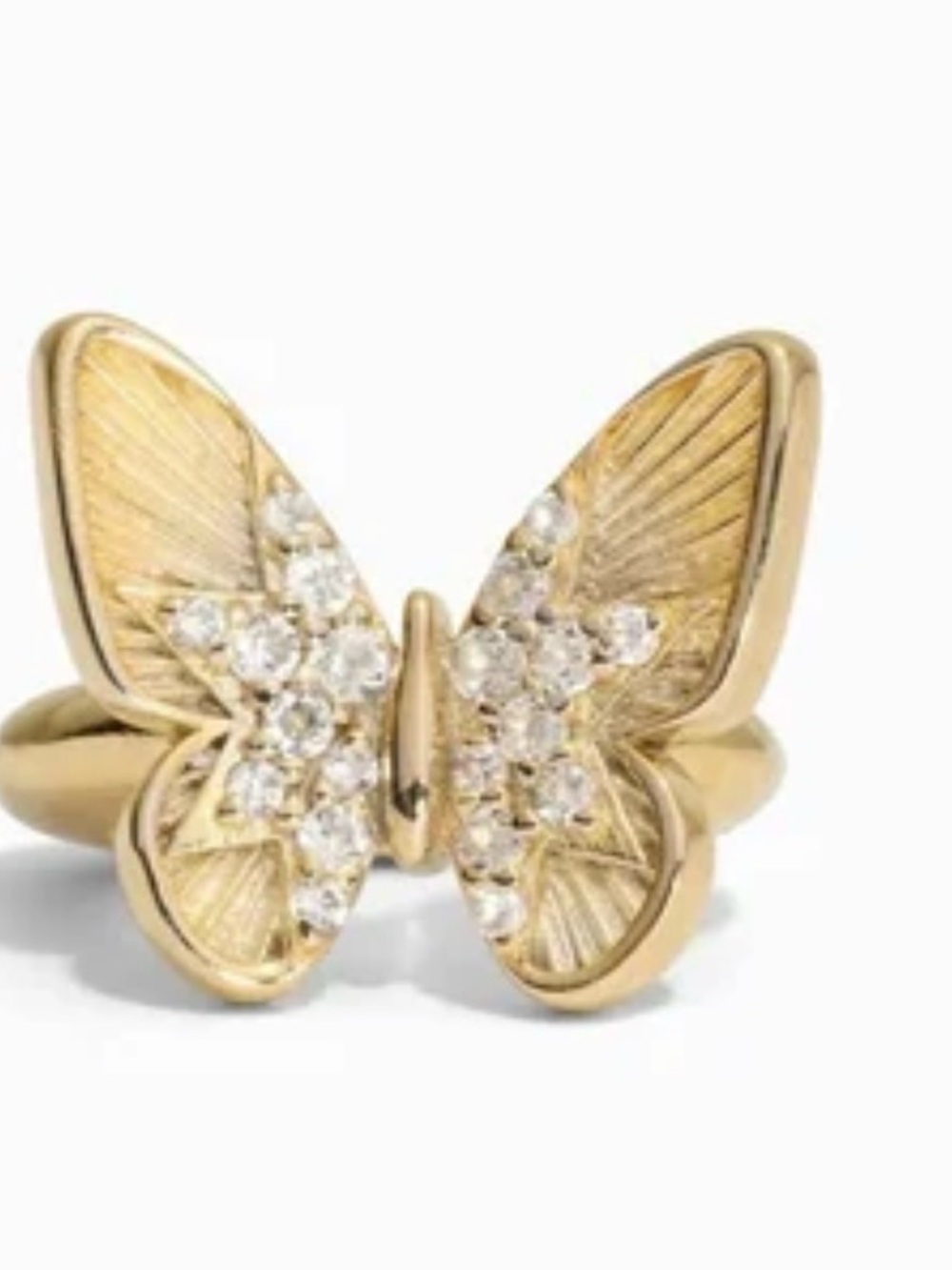 AWE INSPIRED NWOT Micro Pave Gold Vermeil Butterfly Ear Cuff